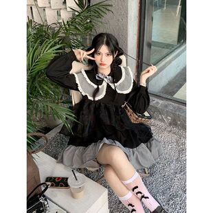 2023春季时尚新款连衣裙女微胖身材连衣裙女初恋奶甜风裙子小个子