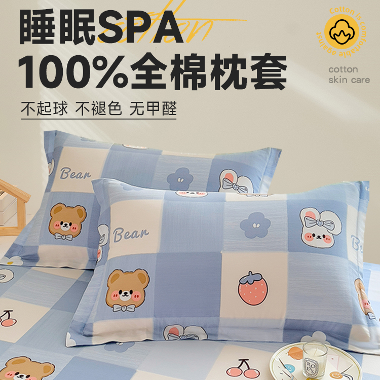 全棉枕套一对加厚100全棉枕头套