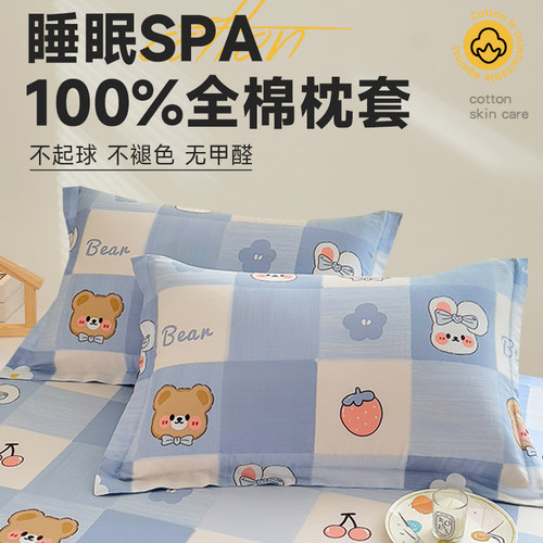全棉枕套一对加厚100全棉枕头套