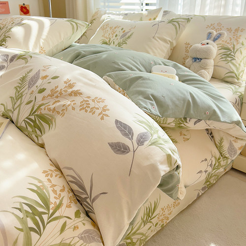 小清新纯棉100全棉床上四件套