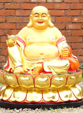 速发弥勒方佛像招财供奉树脂玻佛钢佛像笑佛乐佛璃台大肚弥勒菩萨