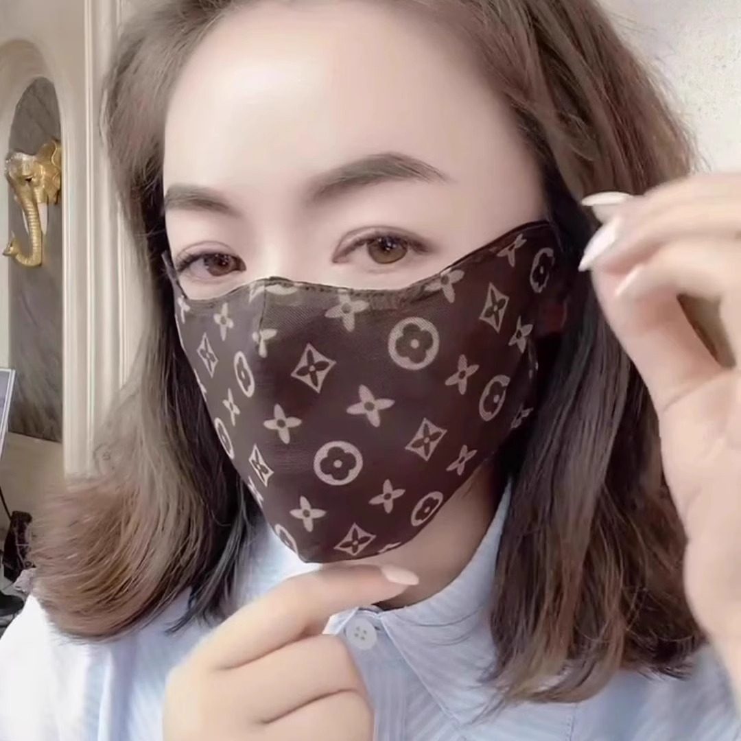 夏季冰丝透气防晒面纱女款老花