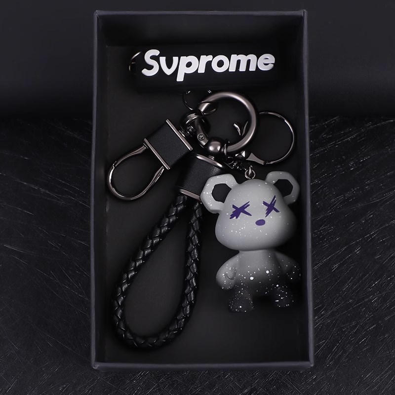 变色龙熊钥匙扣可爱创意情侣公仔链圈汽车钥匙链女卡通包包挂件