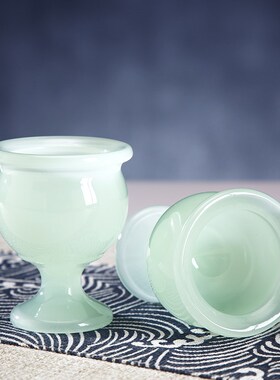 琉璃玉酒杯佛前小茶杯供奉财神酒杯拜神佛用品摆件家用圣水杯贡杯