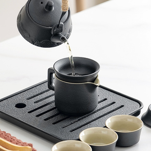 家用泡茶壶可携式 旅行露营茶具一壶四杯陶瓷功夫套装 办公收纳定制