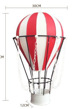 铁艺复古热气球模型空中吊饰墙饰酒吧咖啡厅餐厅店面软装饰品摆件