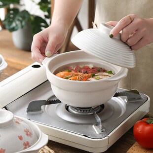 一人食砂锅日式沙锅汤锅可爱炖锅煲仔饭电陶炉明火耐高温家用干锅