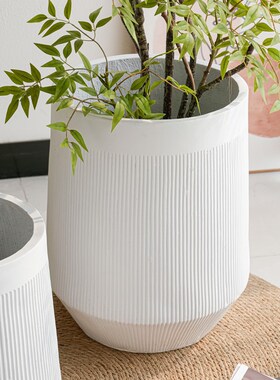 镁泥花盆家用大号客厅特大号落地花盆透气发财树虎皮兰绿植水泥盆