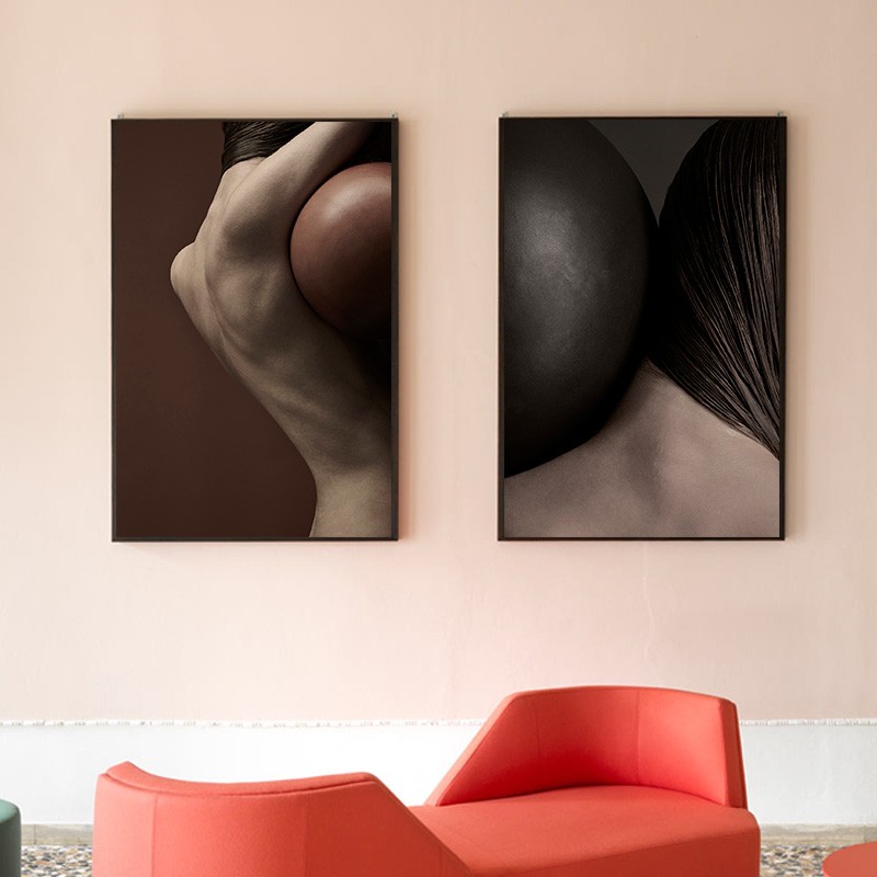 人物艺术摄影挂画工业风竖版玄关过道走廊墙画客厅工作室装饰壁画