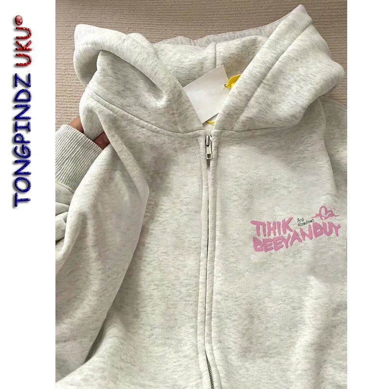 女童开衫卫衣春秋款2024新款女大童设计感宽松加绒上衣连帽外套潮