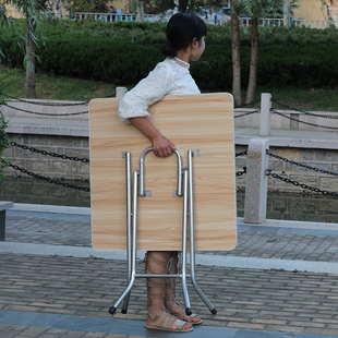 农村老式折叠桌正方形高桌子简约高脚家用折叠桌子餐桌家用吃饭桌