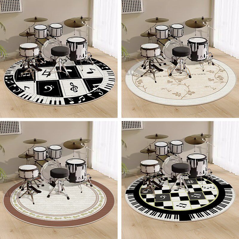 架子鼓专用隔音地毯圆形减震防滑地垫家用钢琴电子鼓消音静音垫子