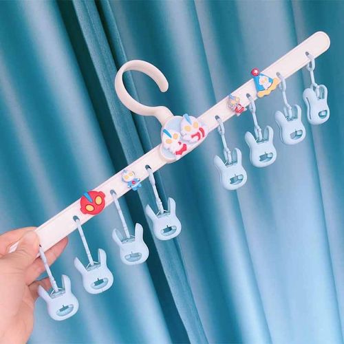 卡通可爱儿童宝宝晾晒袜子内裤衣架家用多功能多夹防掉落衣夹神器