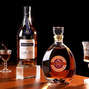 海贝海玻璃酒瓶威士忌洋酒瓶装饰品摆件高级感空瓶XO拍照道具红酒