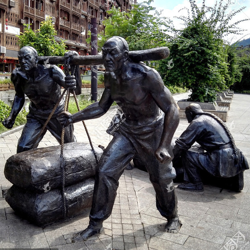 户外广场商业景区街道公园摆放玻璃钢仿铜民俗人物景观艺术雕塑