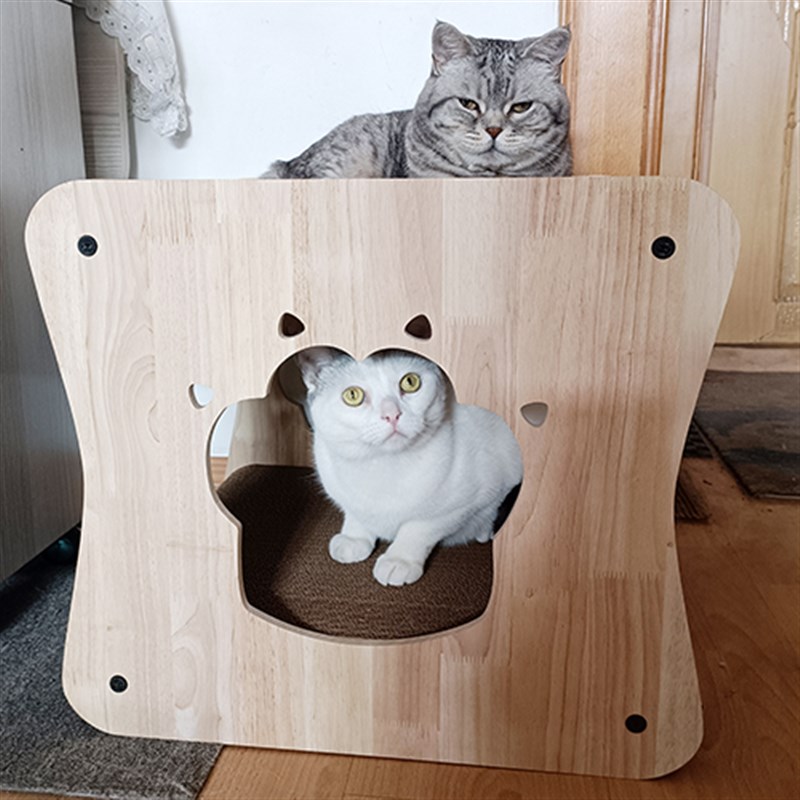 包邮猫抓板磨爪器实木框猫窝玩具瓦楞纸猫咪磨爪板可替换型抓板