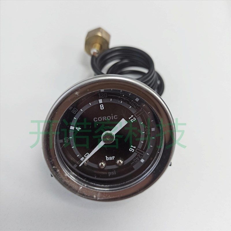 饮料热水器咖啡机专用耐高温抗震16bar公斤压力表轴向毛细管定制