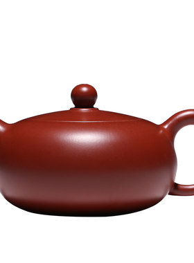 御壶 宜兴紫砂壶 纯全手工茶壶茶具 原矿朱泥大红袍扁圆珠西施壶