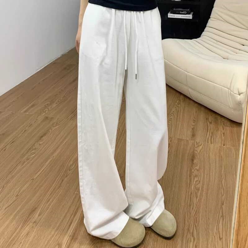 梨形身材直筒裤子女2025秋季新款大码胖mm宽松显瘦窄版阔腿休闲裤