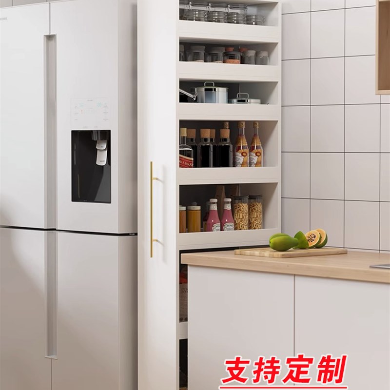 冰箱旁边夹缝隙置物架推拉柜可移动超薄极窄收纳柜推车多层侧边柜
