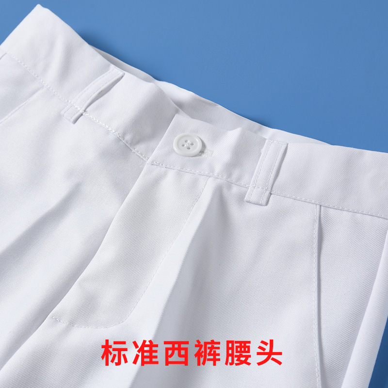 儿童西裤男童白色西装裤小学生表演裤子2023新款男童演出宽松礼服