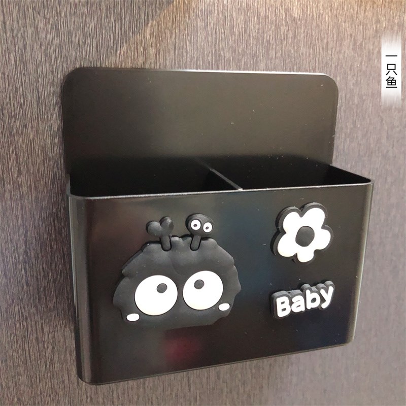 磁吸收纳盒卡通煤球咖啡留言板可擦写计划表冰箱贴装饰个性创意