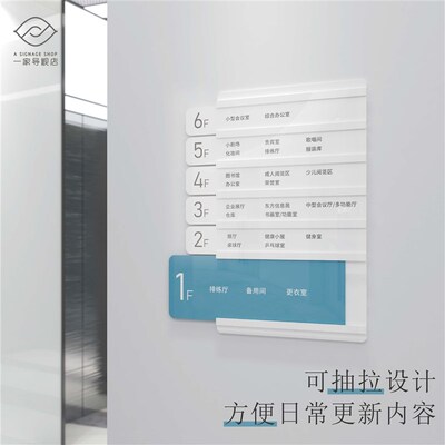 创意简约抽条楼层索引提示牌办公机构可互动替换插条提示牌识定制