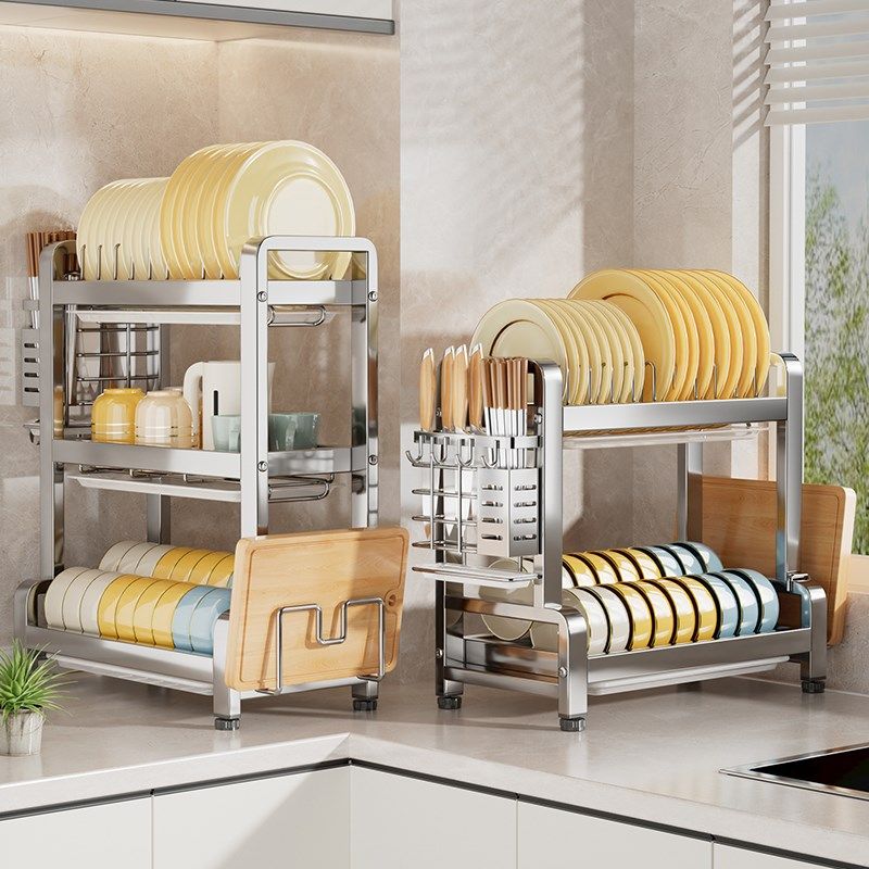 碗碟收纳架不锈钢厨房置物架多功能放碗架碗筷收纳盒柜碗盘沥水架,厨房/烹饪用具,碗架,淘宝优惠券,粉丝福利购,淘宝优惠卷