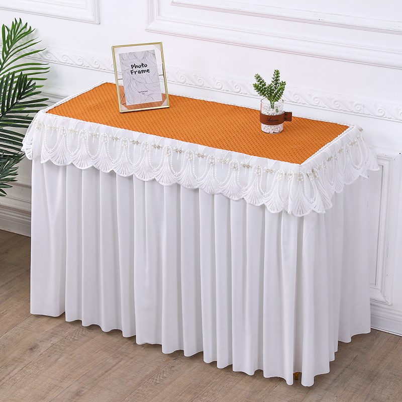 老式缝纫机套罩家用防尘布艺长方形长条J桌围裙展会供桌布盖布盖
