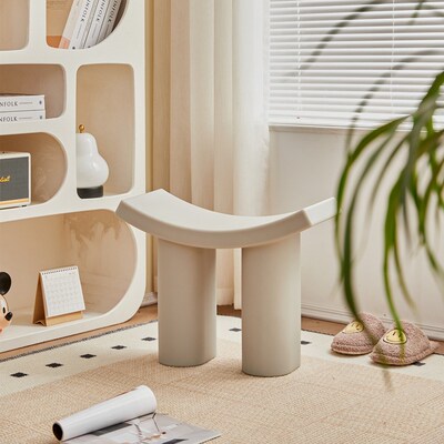 设计师换鞋凳家用入户门口穿鞋凳简约塑料一字凳S子网红小飞象矮