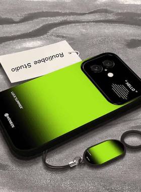 壳壳晕染渐变黑绿适用iPhone1516promax苹果1314手机壳1112大视窗苹果14plus全包14/pro12创意11简约小米