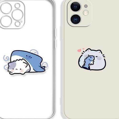 壳壳可爱吃鱼小猫适用苹
