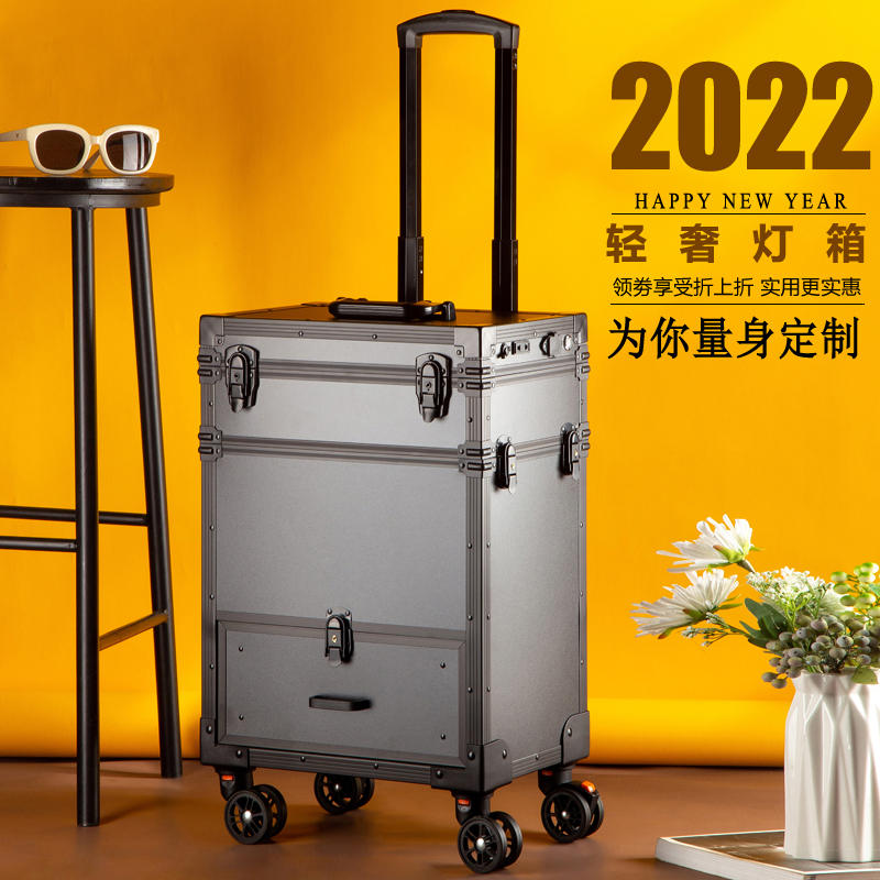 好货妆百纳大号带镜子带灯化妆箱专业跟妆师多层带抽屉纹绣工具收
