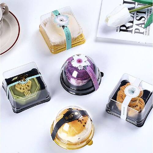 好货50pcs Square Round Moon Cake Trays Mooncake Packaging Bo