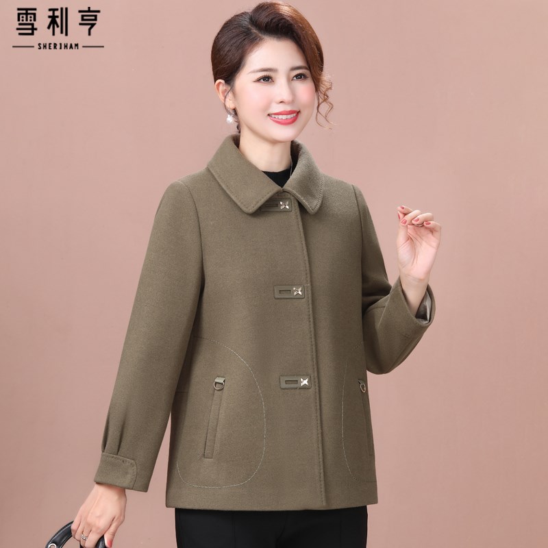 好货高贵妈妈秋装短款毛呢外套2025新款中年女装秋冬季羊毛呢开衫