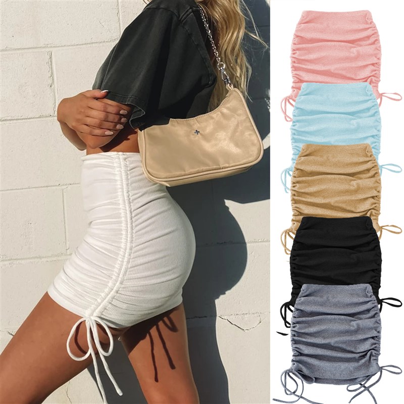 新品woman Summer skirts solid color period ladies knitting t