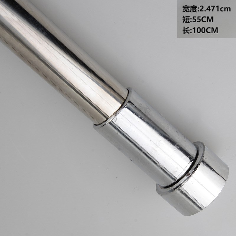 加厚衣柜铝合金伸缩衣杆五金配件衣E橱杆衣通杆加厚法兰底座挂衣