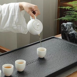 茶台石整块乌金茶盘家用简约石头茶海大号石X材功夫茶具托