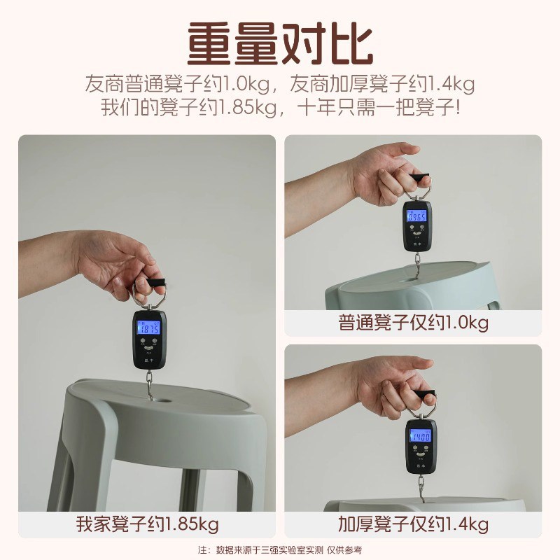 速发餐厅板凳塑料凳子家用可叠放圆凳北欧餐凳简约网红时尚创意风