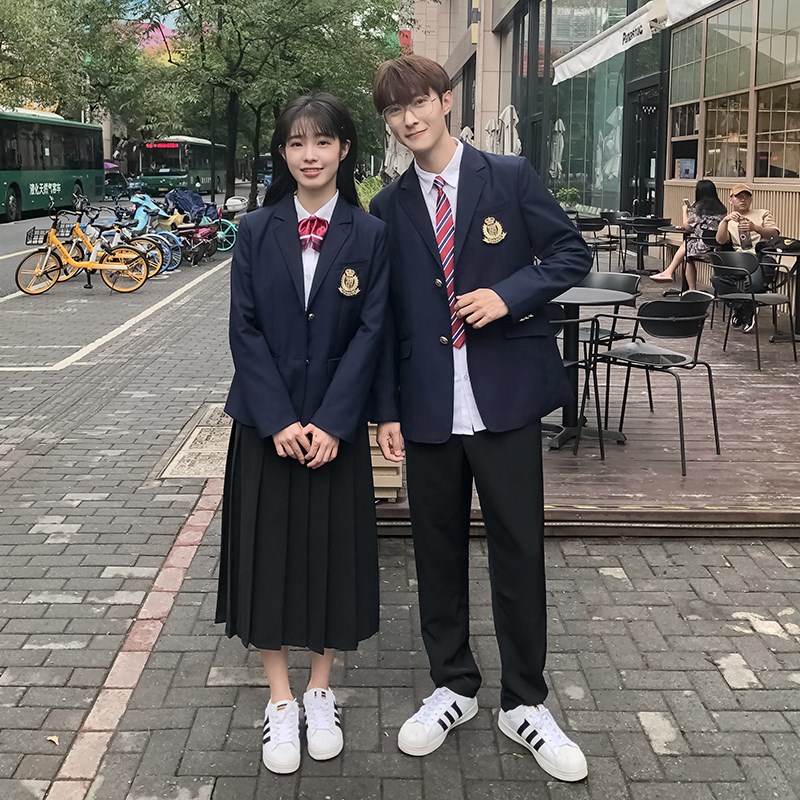 速发班服春衫套装韩版高中开生装学院风学季毛衣外套校服大码