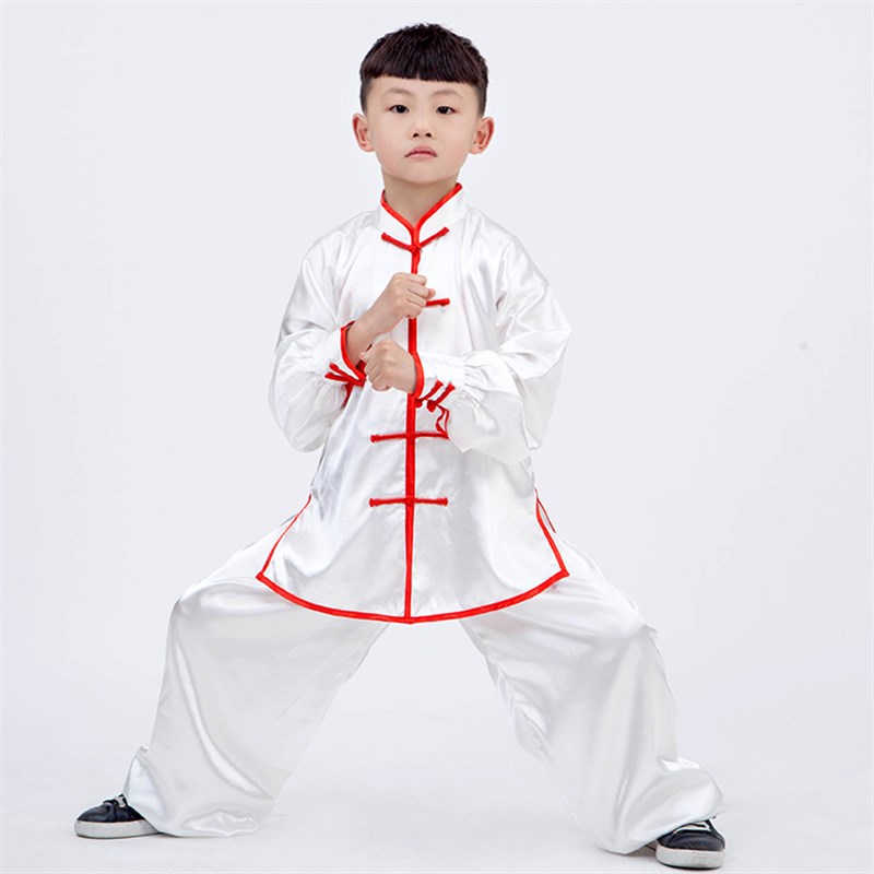 现货速发儿童南韩丝太极练功服套装青少年武术表演服春秋功夫装团