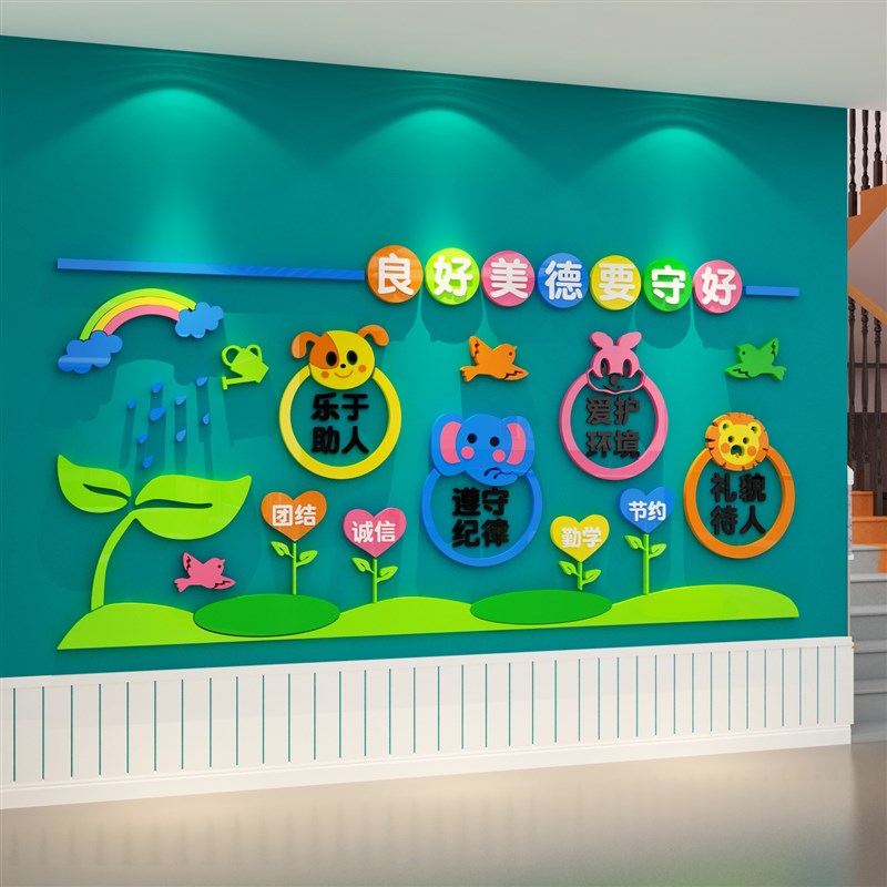 速发幼儿主墙面托饰环境布置材料文化装管班教育室机构环创意园题
