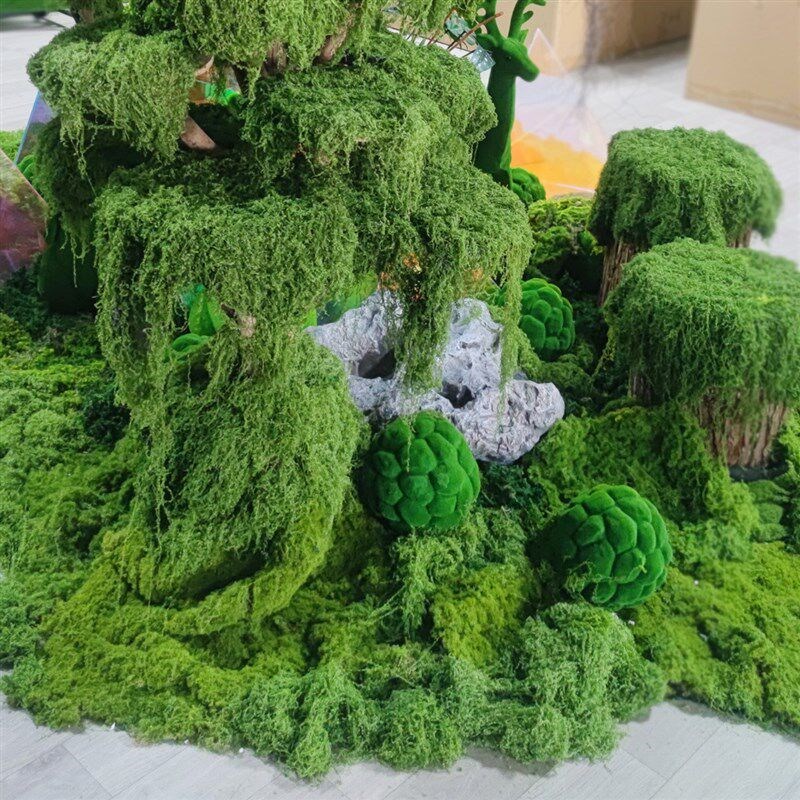 速发优选平米】毛线 线彷真草皮方形块状假苔藓O青苔展厅景观布置