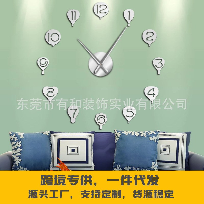 速发热卖爆饰款品亚克力时钟客厅墙壁装产石英挂钟表