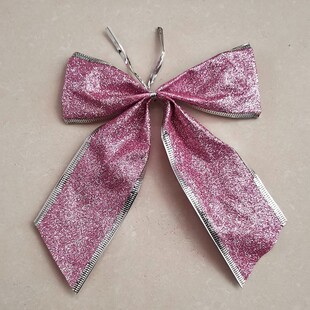 速发圣诞蝴蝶结金银红蓝挂色25cm大领结树装饰品配件粉件圣诞节蝴