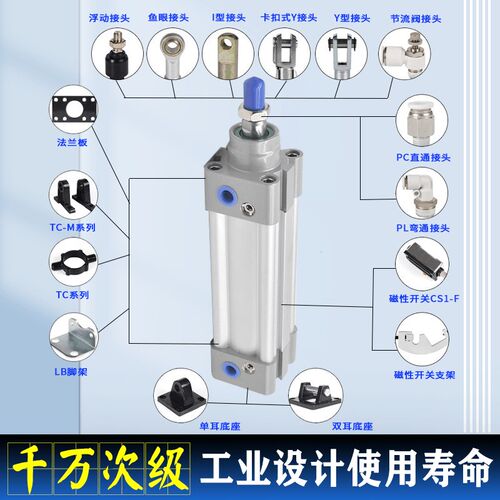 速发S气缸2 40 50 6 80 100X50X150X200XC00S单轴大推力标准带磁