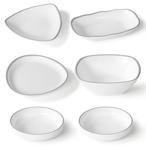 速发2025密胺厅具盘子商用简约异型盘仿瓷餐料餐塑饭店菜盘凉菜餐