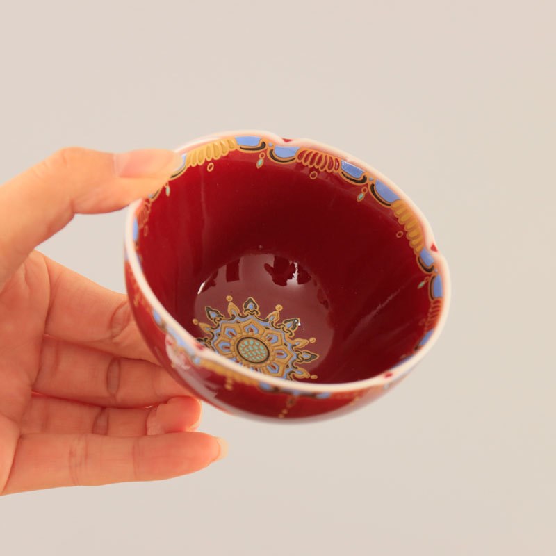 速发温红釉彩号郎原矿仿古中式茶道茶具大高中国红陶瓷家用主人杯