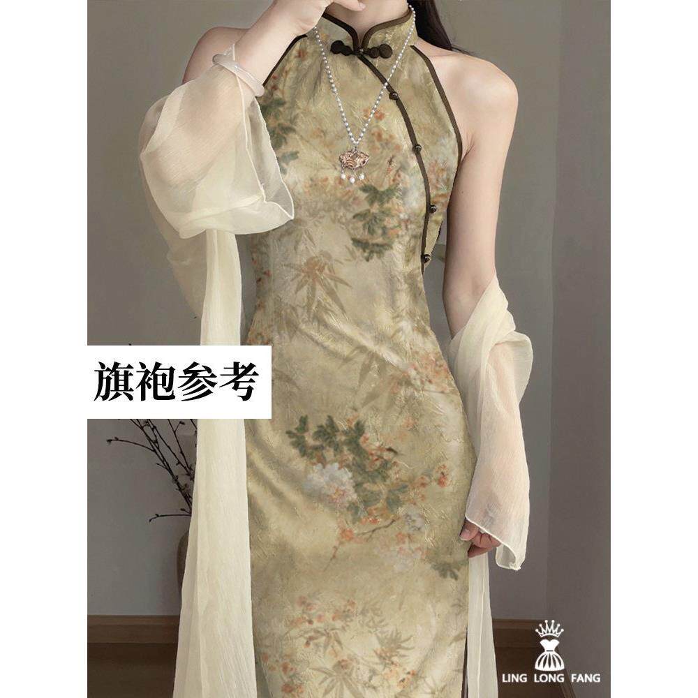 国风花卉双面印花布料春夏缎面提花新中式旗袍连衣裙汉服装面料