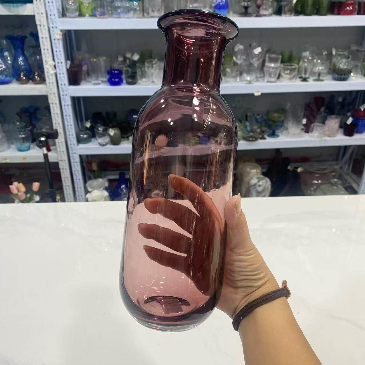 嘉乐家居玻璃花瓶摆件客厅水养器皿彩色花瓶191
